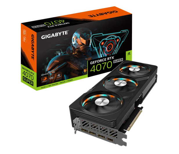 GIGABYTE RTX 4070 SUPER GAMING OC 12G GDDR6X 192bit 3DP GV-N407SGAMING OC-12GD - 1210044 - zdjęcie